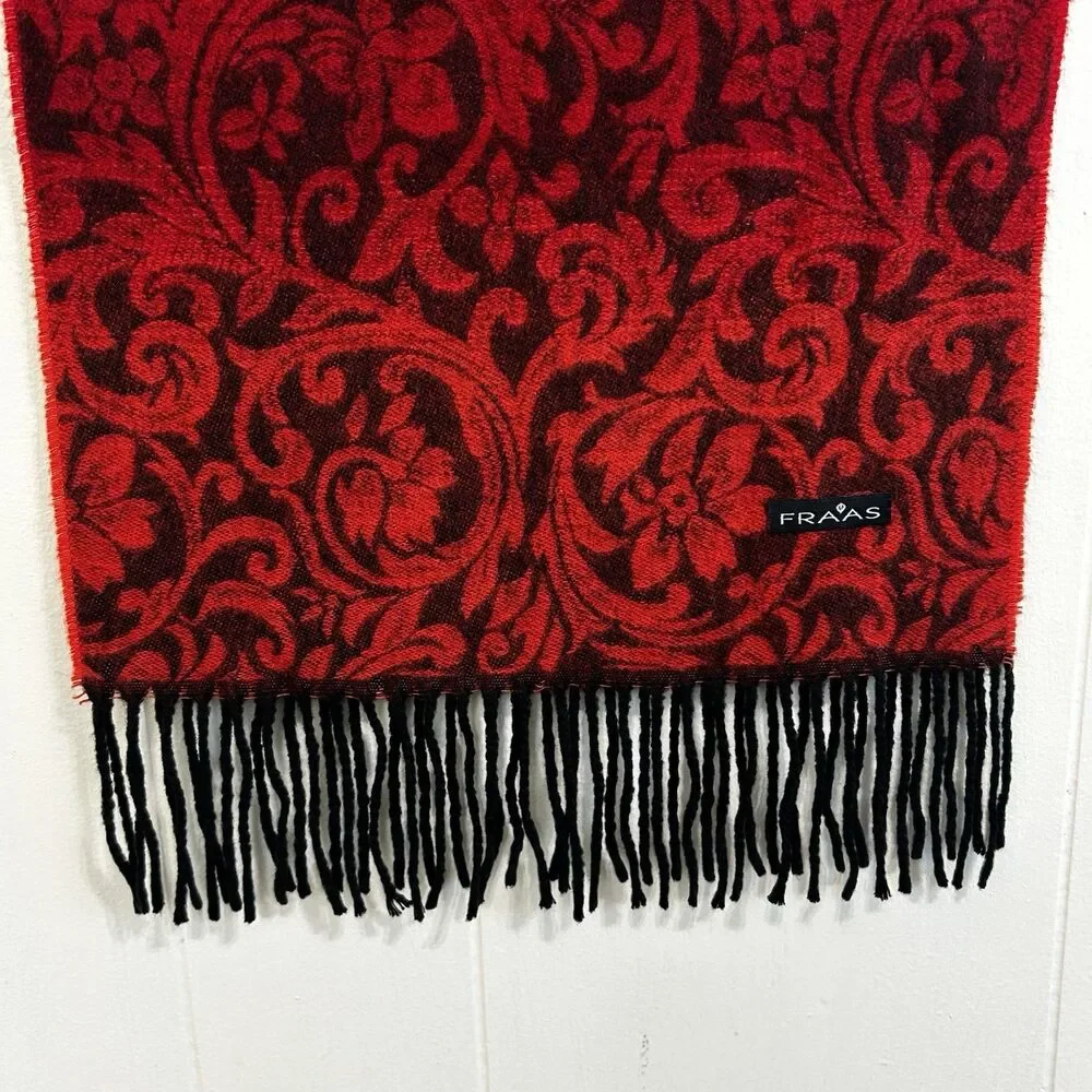Fraas Cashmink Red & Orange Brown Scarf 11.5